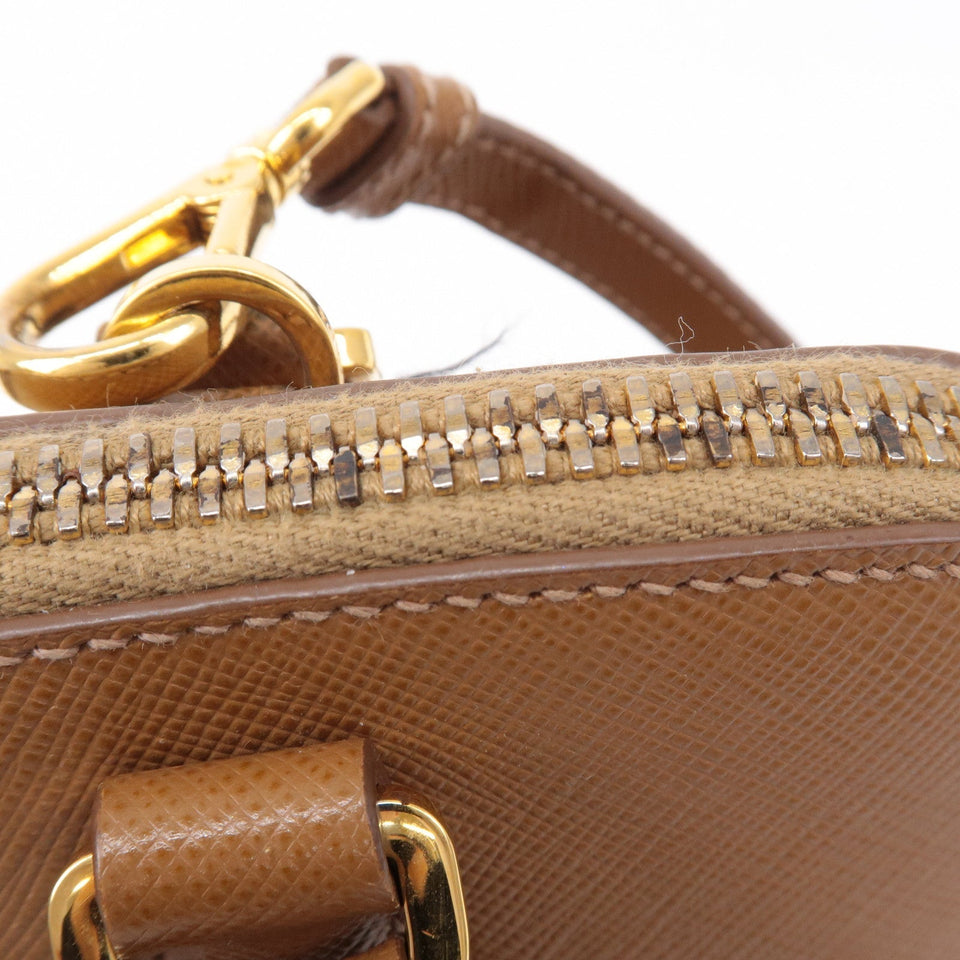 Prada Logo Leather 2Way Bag Hand Bag Shoulder Bag Brown