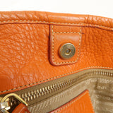 Prada Logo Jacquard Leather 2Way Hand Bag Beige Orange BN1453