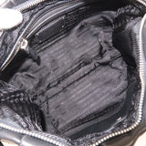Prada Leather Shoulder Bag Black with Charm