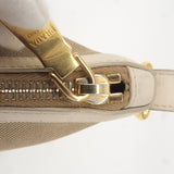 Prada Logo Jacquard Canvas Leather Shoulder Bag Beige Ivory