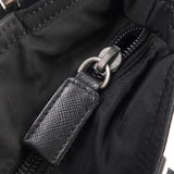 Prada Logo Nylon Leather Shoulder Bag Crossbody Bag Black VA0270