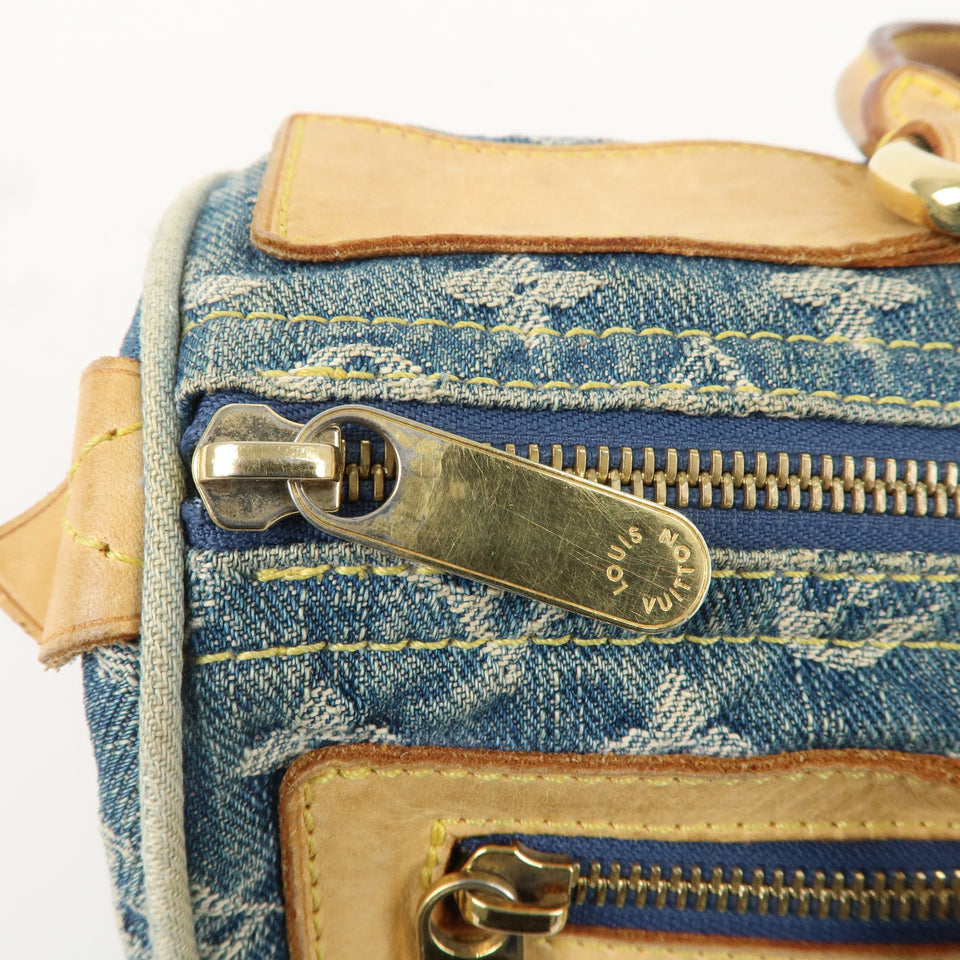 Louis Vuitton Monogram Denim Neo Speedy Boston Bag Blue M95019