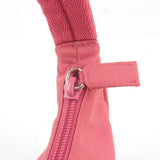 Prada Logo Nylon Canvas Hand Bag Pouch Purse Pink MV519