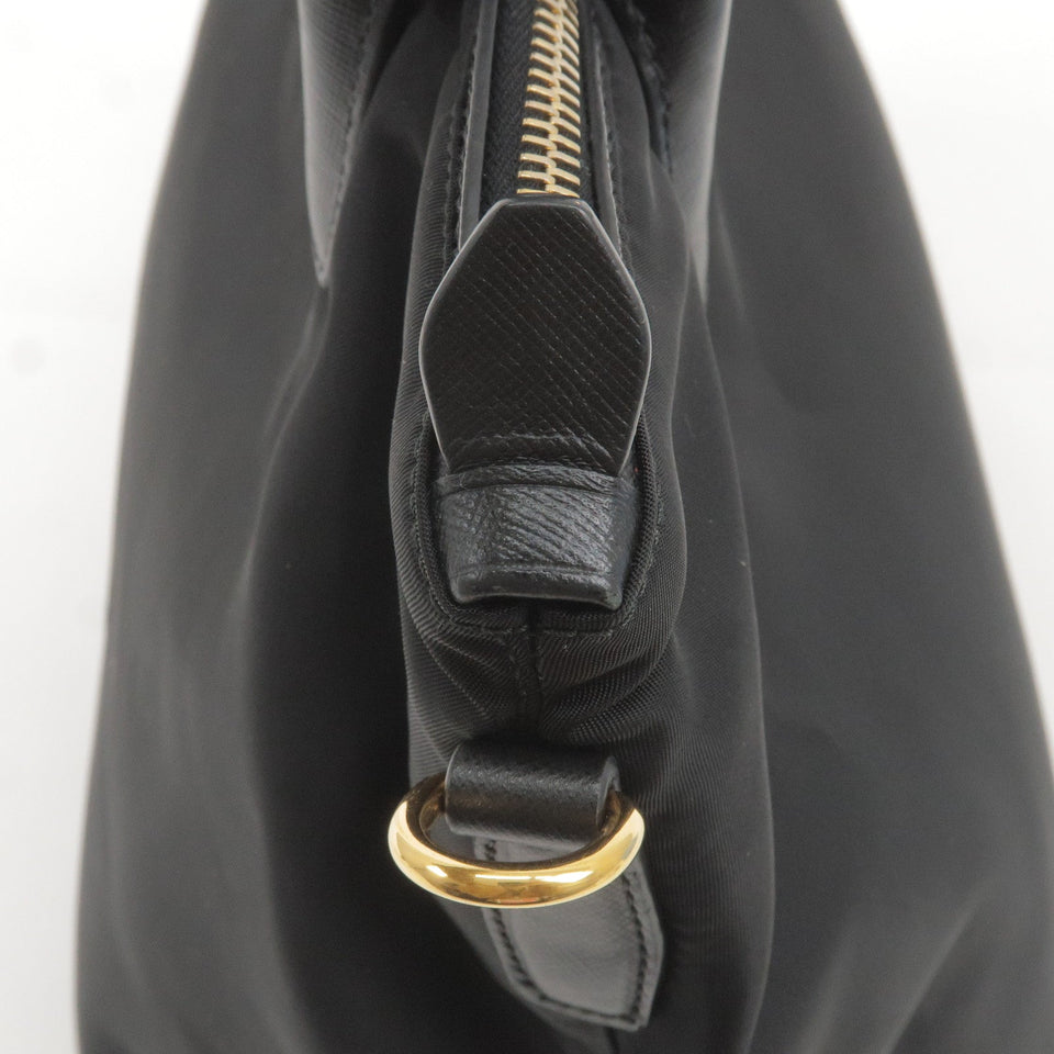 Prada Logo Nylon Leather 2Way Bag Hand Bag NERO Black BN2106