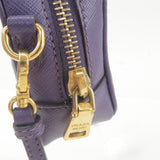 Prada Logo Leather Mini Shoulder Bag 2Way Bag Pouch Purple