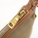Prada Logo Jacquard Leather Shoulder Bag Beige Brown BT0706