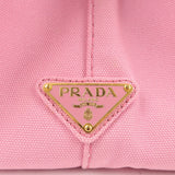 Prada Logo Canapa CanvasTote Bag Hand Bag Pink B1877B