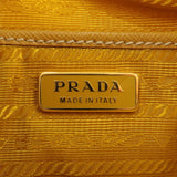 Prada Logo Nylon Leather Shoulder Bag Mustard Yellow BN1834