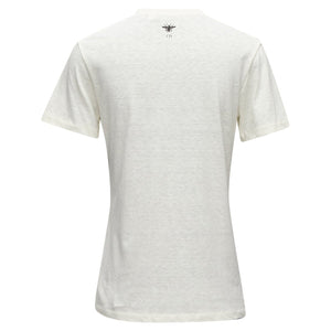 Dior Brutal Journey Of The Heart Graphic Print Ecru Cotton Linen Tshirt