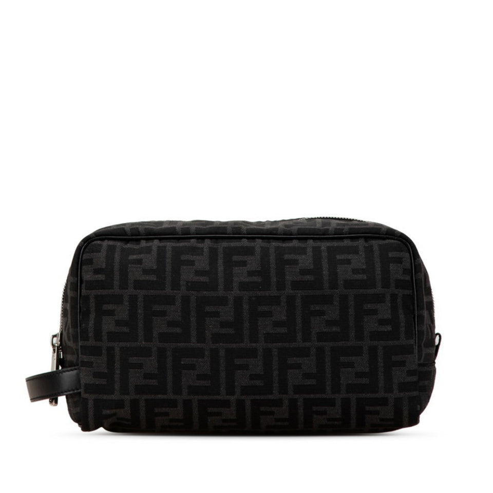 Fendi  Canvas Leather Clutch Bag Pouch (Pre-Owned)