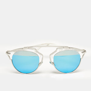 Dior White/blue Mirrored Diorsoreal Round Sunglasses