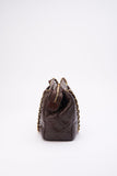 Vintage Chanel Brown Leather Shoulder Bag with Double Chain Handle