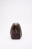 Vintage Chanel Brown Leather Shoulder Bag with Double Chain Handle