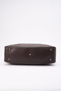 Chanel Brown Chocolate Bar Boston Bag with Silver Hardware