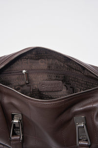 Chanel Brown Chocolate Bar Boston Bag with Silver Hardware