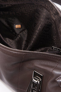 Chanel Brown Chocolate Bar Boston Bag with Silver Hardware