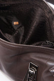 Chanel Brown Chocolate Bar Boston Bag with Silver Hardware