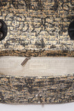 Chanel Printed Canvas Flap Bag with Black Leather Trim
