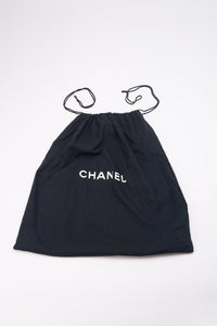 Chanel Printed Canvas Flap Bag with Black Leather Trim