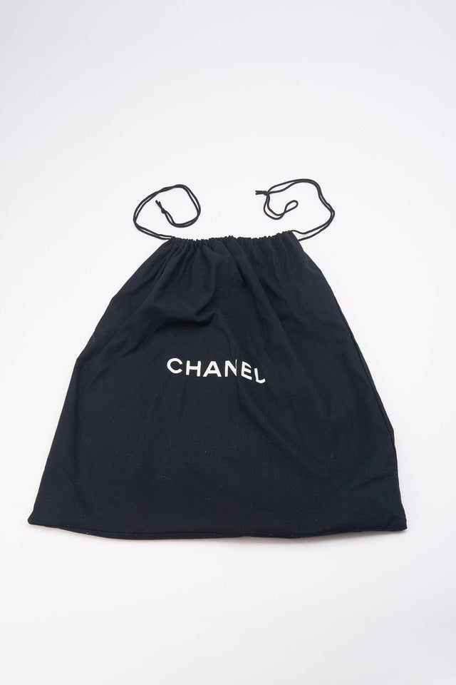 Chanel Printed Canvas Flap Bag with Black Leather Trim