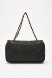 Chanel Black Textured Coated Nylon Single Flap Bag - Black