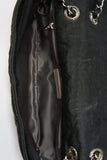 Chanel Black Textured Coated Nylon Single Flap Bag - Black