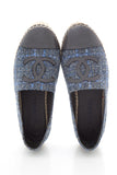 Chanel Blue Wool Cap Toe Espadrille SZ 37