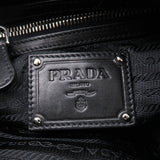 Prada Leather Shoulder Bag Black with Charm