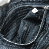 Prada Logo Nylon Leather Shoulder Bag NERO Black