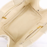 Prada Canapa Canvas Tote Bag Hand Bag Ivory BN1877