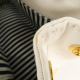 Prada Canapa Mini Canvas 2Way Tote Bag Hand Bag White 1BG439