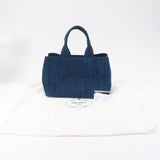 Prada Canapa Denim Tote Bag Hand Bag Denim Blue B1877B