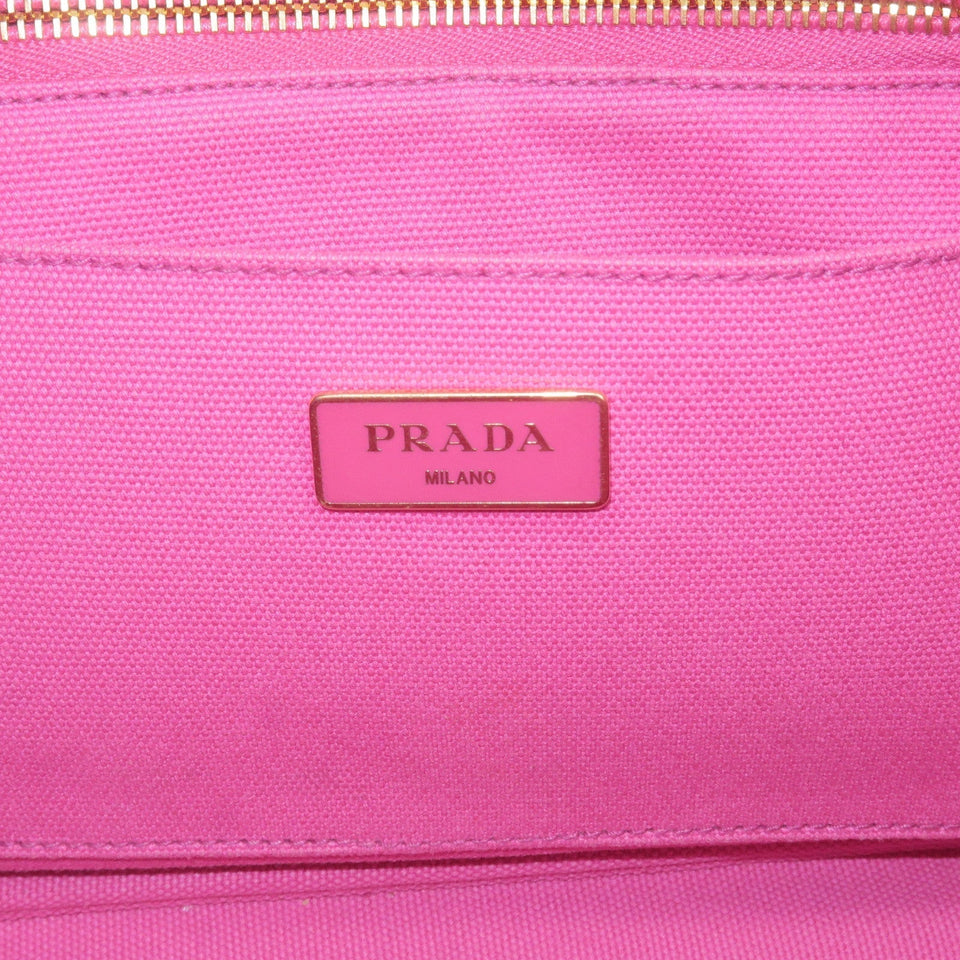 Prada Canapa Canvas Tote Bag Hand Bag Pink BN1877