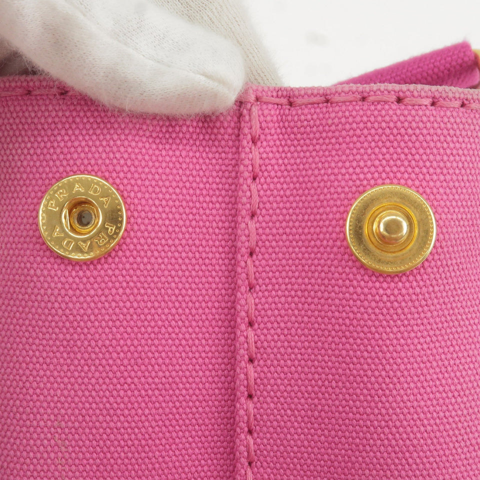 Prada Canapa Mini Canvas 2Way Bag Shoulder Bag Pink B2439G