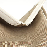 Prada Logo Jacquard Leather Shoulder Bag Hand Bag Beige Ivory