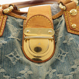 Louis Vuitton Monogram Denim Pleaty Hand Bag Blue M95020
