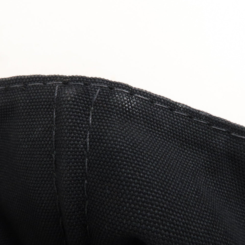 Prada Canapa Canvas Tote Bag Hand Bag Black BN1877