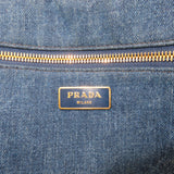 Prada Canapa Large Canvas Tote Bag Hand Bag Denim Blue B1872B