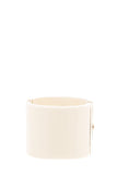 Chanel 2013 Cream Pearl & Yellow Studded Logo Cuff Bracelet