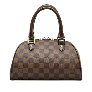 Louis Vuitton Damiere Rivera Mini Handbags Mini Boston Bag N41436 Brown PVC Leather Ladies Louis Vuitton