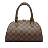 Louis Vuitton Damiere Rivera Mini Handbags Mini Boston Bag N41436 Brown PVC Leather Ladies Louis Vuitton