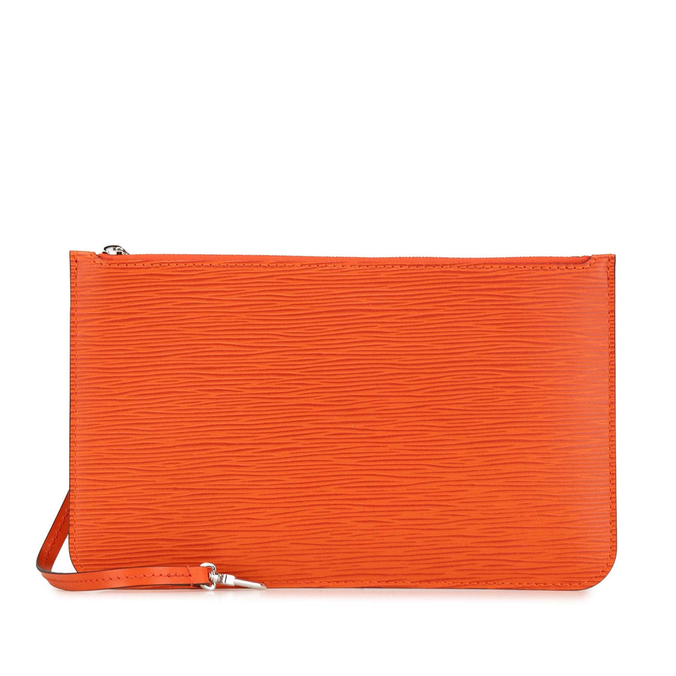 Orange Louis Vuitton Epi Neverfull Pouch