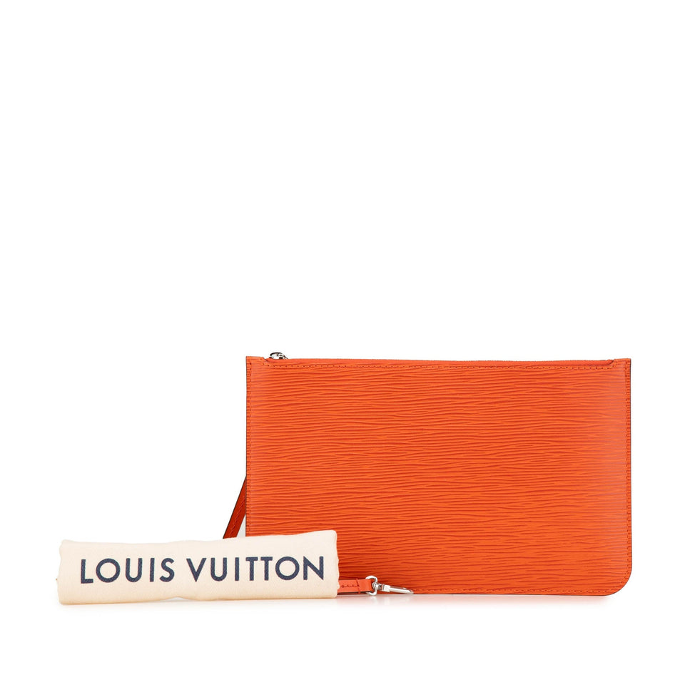 Orange Louis Vuitton Epi Neverfull Pouch
