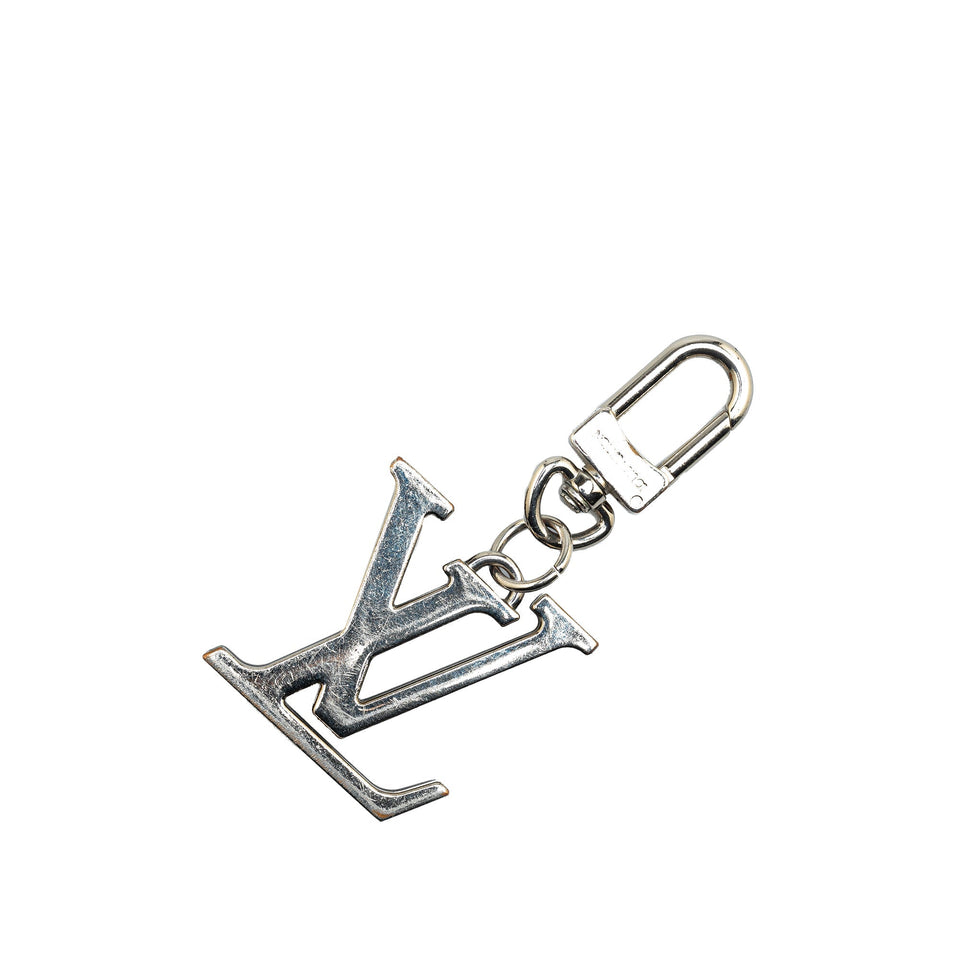 Silver Louis Vuitton Brass LV Initials Key Holder