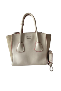 Prada White Twin Pocket Tote Bag