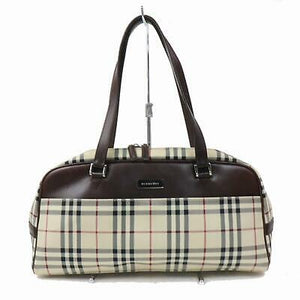 Burberry Hand Bag Light Brown Canvas (SHC1-15957)