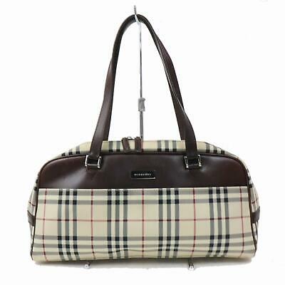 Burberry Hand Bag Light Brown Canvas (SHC1-15957)