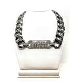 Chanel trass & Ruthenium Metal Chain Necklace