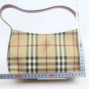 Burberry Hand Bag Beige PVC (SHC1-15960)