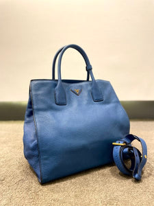 Prada Blue Vitello Daino Bag